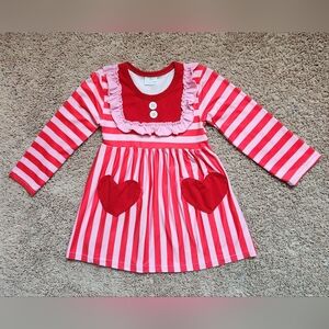 Valentine's Day heart stripe dress